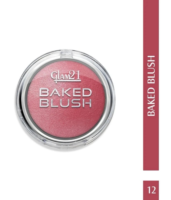 Glam21 Baked Blusher Highly Pigmented Formula Long-lasting Illuminating Texture 6gm Shade-12