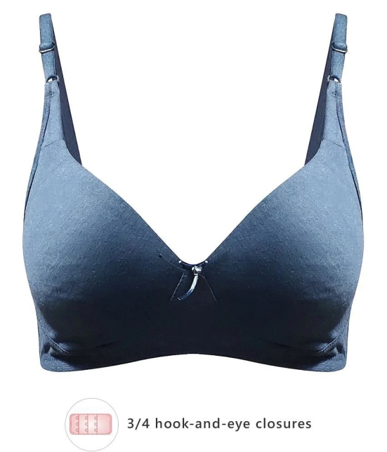 Clovia Cotton Everyday Bra - Blue - 38B