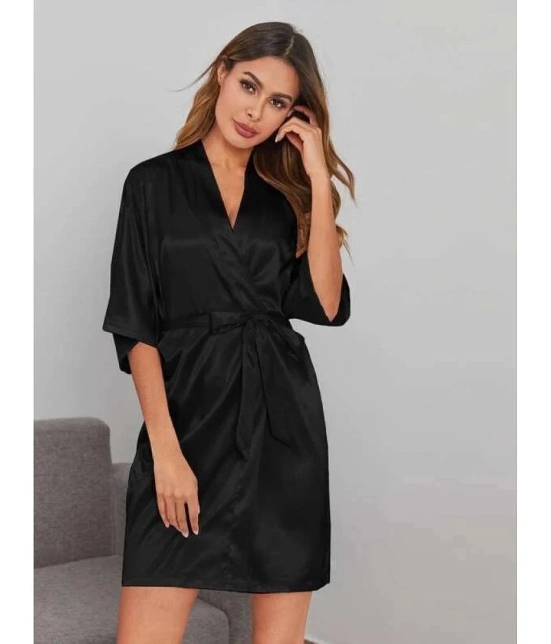 Celosia Satin Robes - Black Single - Free Size