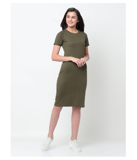 Rigo Cotton Green Bodycon Dress - L