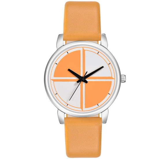 Loretta MT-359 Yellow Leather Belt Slim Dial Women & Girls Watch