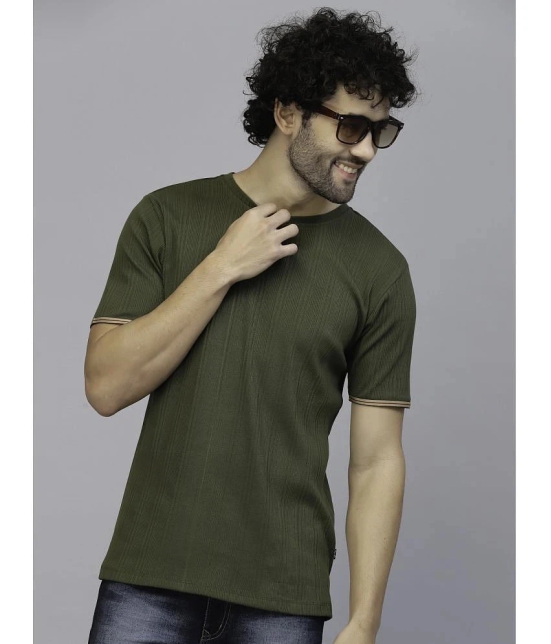 Rigo - Olive Cotton Slim Fit Mens T-Shirt ( Pack of 1 ) - None