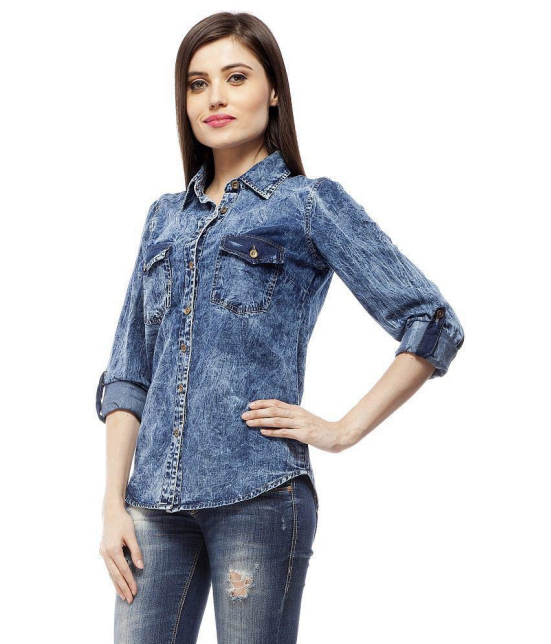 StyleStone - Blue Denim Womens Shirt Style Top - M