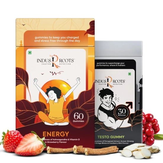 Indus Roots Energy and Testo 1 month pack