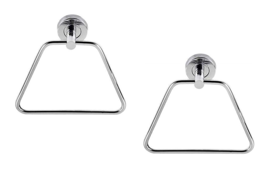 ANMEX TRAPEZE Stainless Steel Towel Ring for Bathroom/Wash Basin/Napkin-Towel Hanger/Bathroom Accessories - PACK OF 2