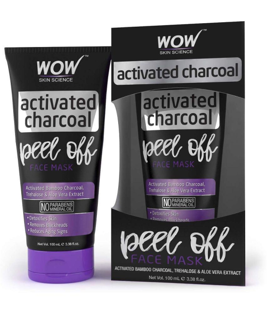 WOW Skin Science Activated Charcoal Face Mask - Peel Off - No Parabens & Mineral Oils (100mL)