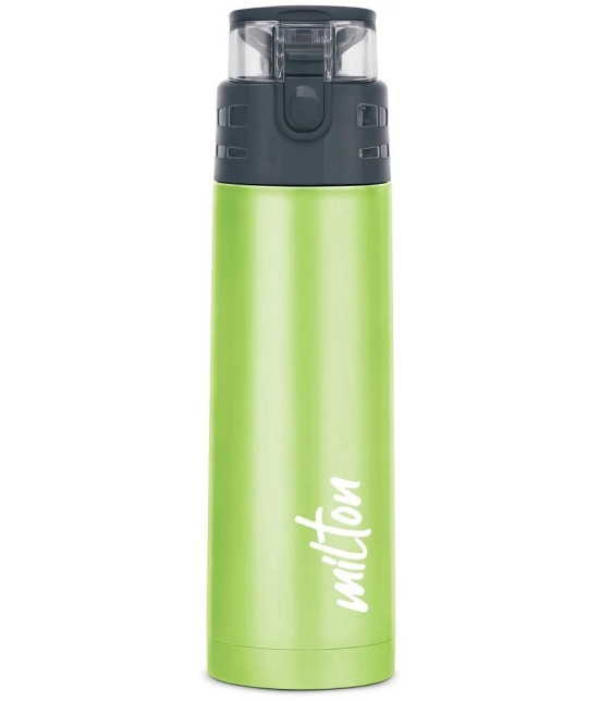 Milton Atlantis 600 Thermosteel Insulated Water Bottle, 500 ml, Green | Hot and Cold | Leak Proof | Office Bottle | Sports | Home | Kitchen | Hiking | Treking | Travel | Easy To Carry | Rust