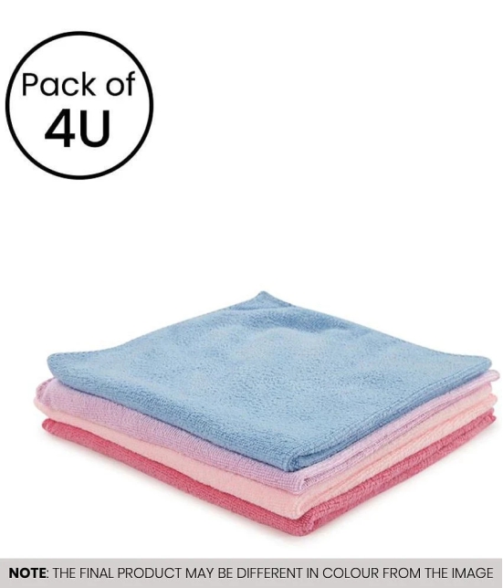 HOMETALES 260 GSM Microfiber Cloth For Car and Motorbike Cleaning Automobile Car accessories ( Pack of 4) - Assorted Color 40x40 cms