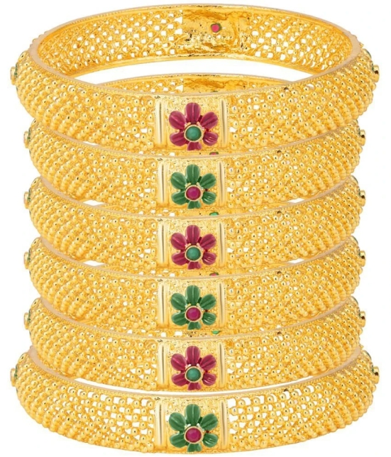 Sukkhi Divine Resplendent Gold Plated Bangle For Women (Set of 6) - None