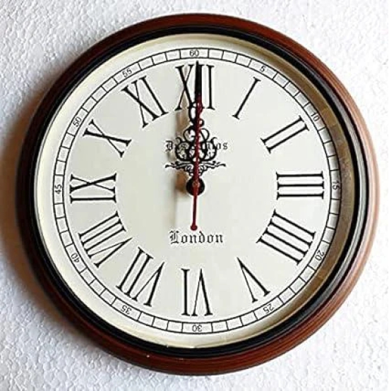 Nautical Collection Wooden Wall Clock Antique Style Art Unique Decorative for Home & Office-Brown