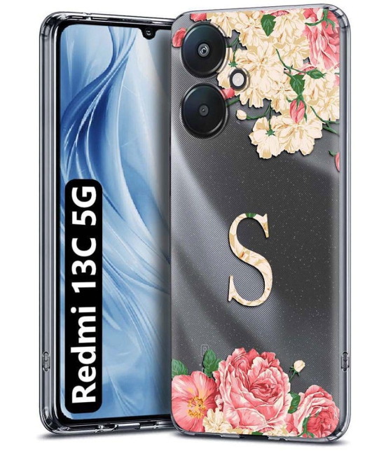 Fashionury Multicolor Printed Back Cover Silicon Compatible For Redmi 13C 5G ( Pack of 1 )