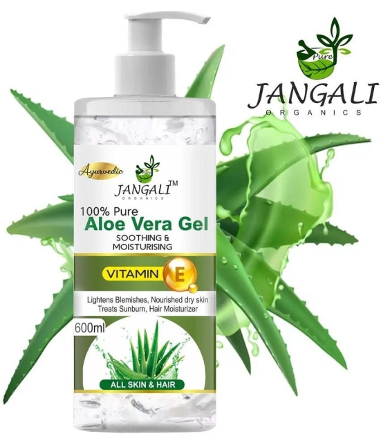 PURE Jangali ORGANICS Aloe Vera Gel For Skin Acne, Scars, Dark spots Face & Hair 600ML