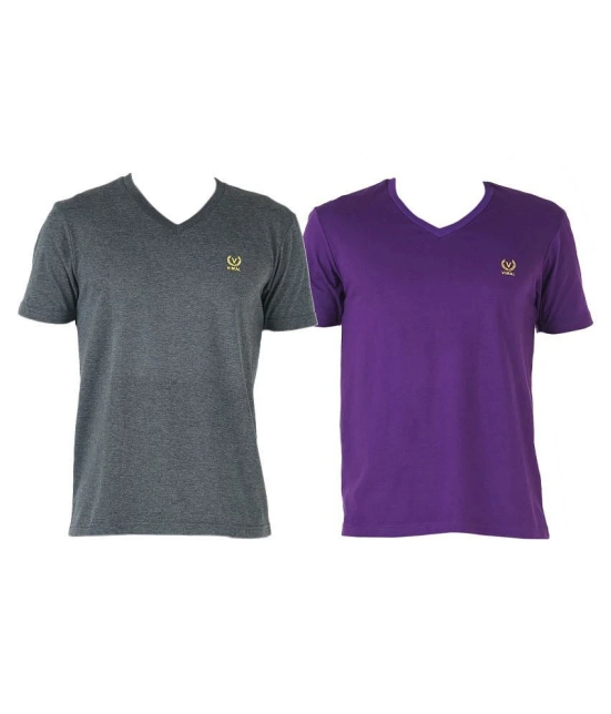 Vimal Jonney Multi V-Neck T-Shirt Pack of 2 - XL