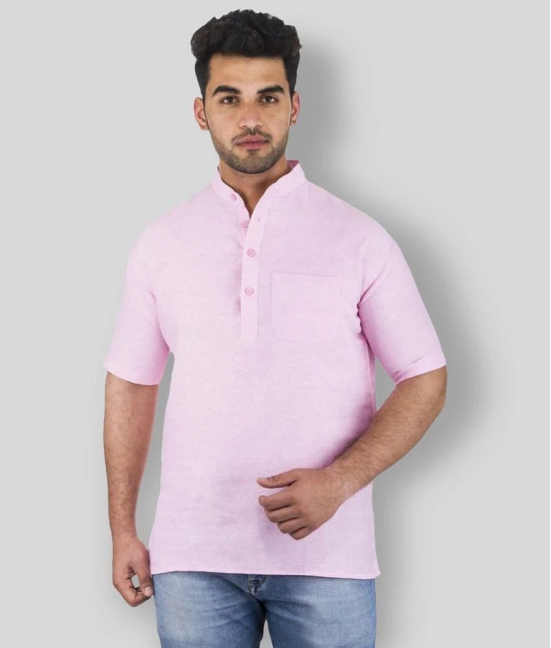 DESHBANDHU DBK - Pink Cotton Mens Regular Kurta ( Pack of 1 ) - None