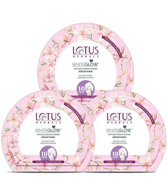 Lotus Herbals Whiteglow Infused Brightening Serum Mask (Pack Of 3*20g=60g)