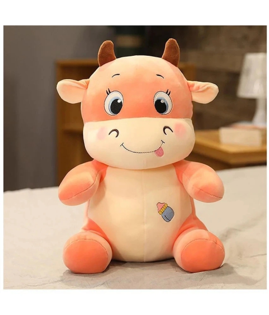 Zyamalox Polyfill Cuddly Soft Cow Plush Toy Pink - Height 55 cm - Pink