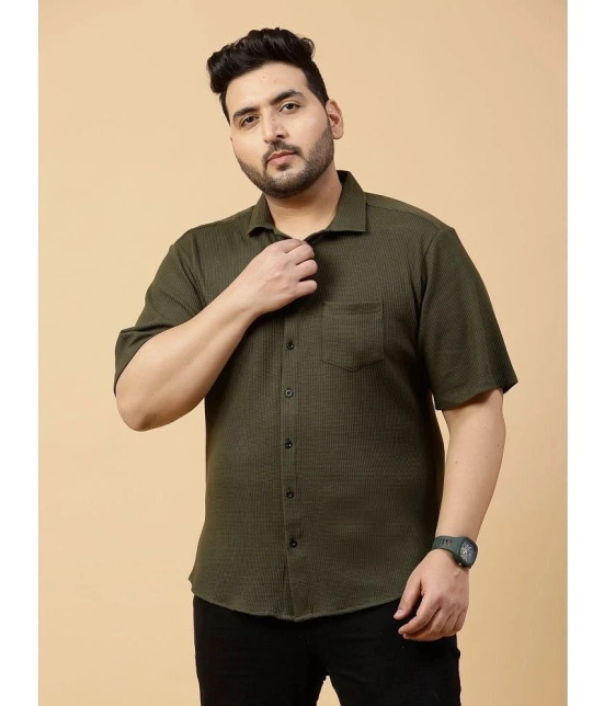 Rigo Cotton Blend Slim Fit Solids Half Sleeves Mens Casual Shirt - Olive ( Pack of 1 ) - None