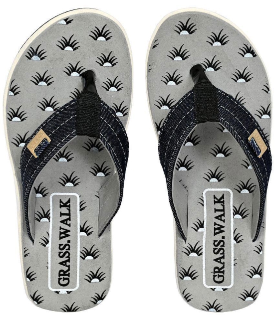 GRASS WALK Grey Mens Thong Flip Flop - None