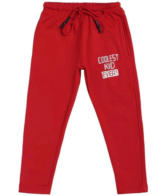 BOYS TRACK PANT SOLID RED - None