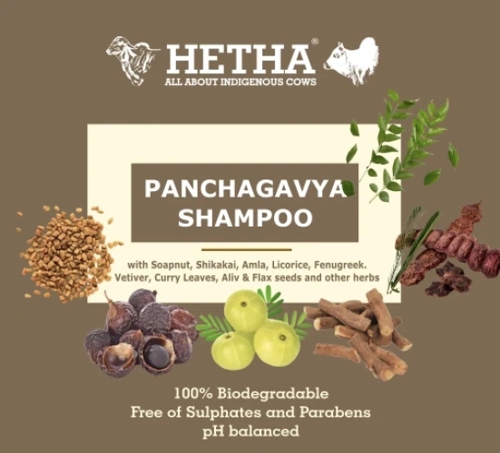 Panchagavya Shampoo (Size - 250ml) by HETHA ORGANICS LLP