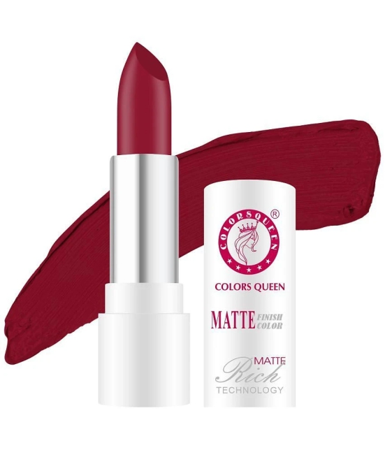 Colors Queen Rich Color Matte Finish Lisptick 3g, Matte Red(Shade - 01)