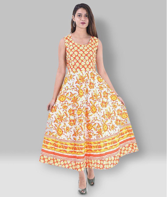 Rangun Cotton Yellow A- line Dress - 2XL