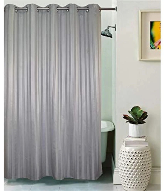 CASA FURNISHING Grey PVC Shower Curtain ( Single )