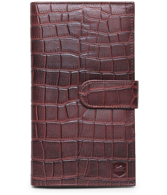 samtroh Croco Desing Leather Brown Passport Holder - Brown