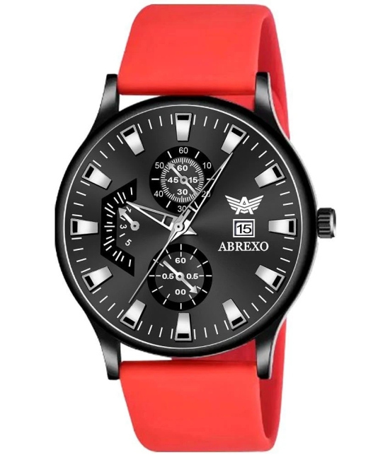 Abrexo Red Silicon Analog Mens Watch