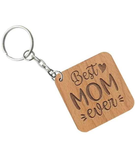 Asmi Collection Beige Wood Keychain - Pack of 1