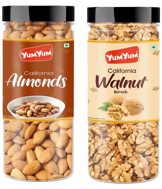 YUM YUM Dry Fruits Combo Pack 300gm Almonds & Walnut Kernels- Badam & Akhrot Giri (150g x 2)