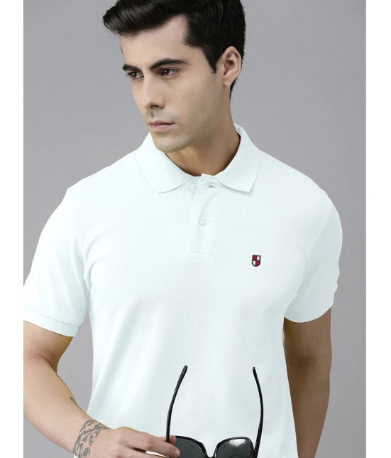 ADORATE - White Cotton Blend Regular Fit Mens Polo T Shirt ( Pack of 1 ) - None