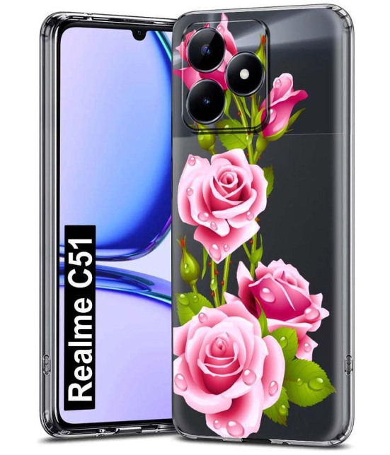 Fashionury Multicolor Printed Back Cover Silicon Compatible For Realme C51 ( Pack of 1 )