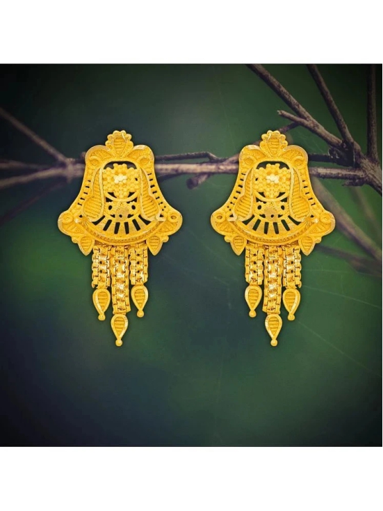 Drashti Collection Golden Stud Earrings ( Pack of 1 ) - Golden