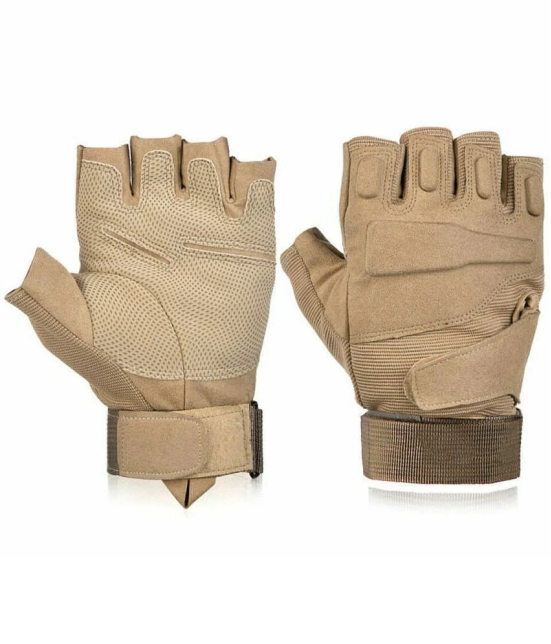 ZAYSOO Beige Nylon Mens Gym Gloves ( Pack of 1 ) - Beige