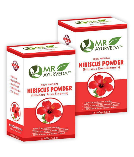 MR Ayurveda 100% Herbal Hibiscus Powder Hair Scalp Treatment 200 g Pack of 2