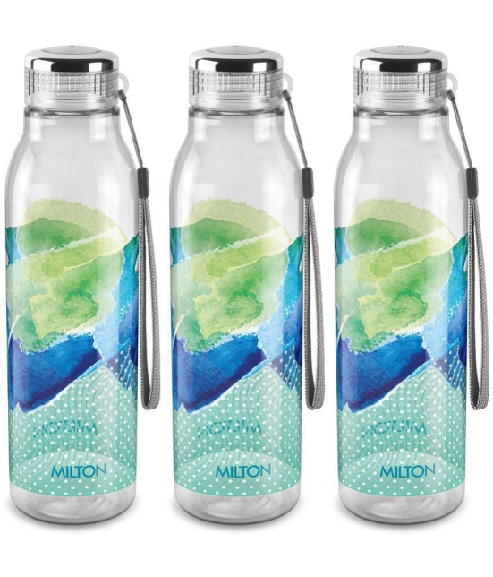 Milton Helix 1000 Pet Water Bottle, Set of 3, 1 Litre Each, Orange - Green