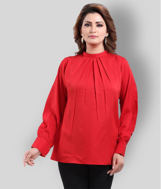 Meher Impex - Red Crepe Womens Straight Kurti ( Pack of 1 ) - S