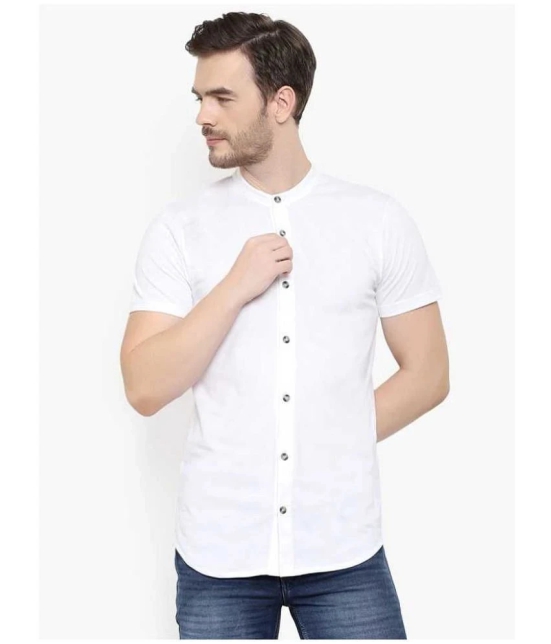 Glito Cotton Blend White Shirt Single - None