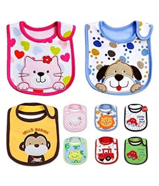 FOK Multi-Colour Cotton Bibs - Set of 3