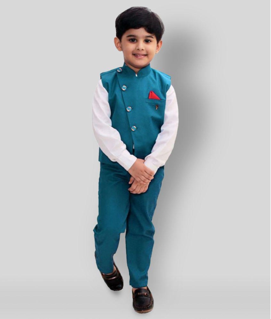 Fourfolds - Black Cotton Blend Boys Shirt & Pants ( Pack of 1 ) - None