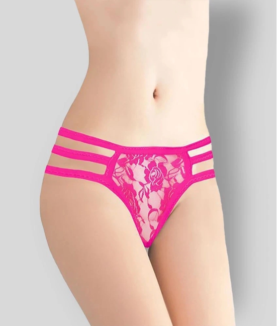 Selfcare - Pink Cotton Self Design Womens Bikini ( Pack of 1 ) - L