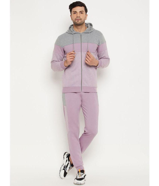 Wild West Lavender Fleece Regular Fit Colorblock Mens Sports Tracksuit ( Pack of 1 ) - None