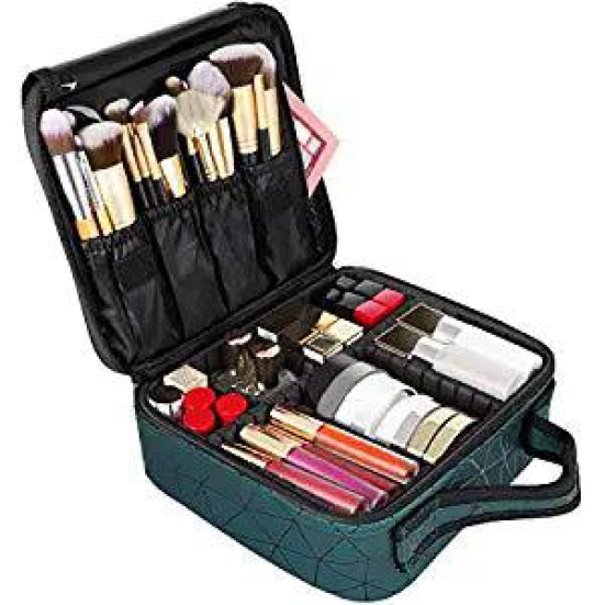 Makeup Storage Case with Adjustable Compartment-Black