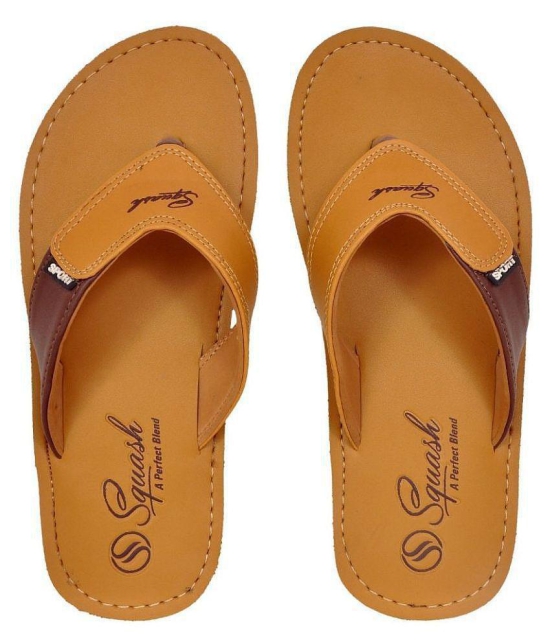 Squash - Tan  Synthetic Thong Flip Flop - None