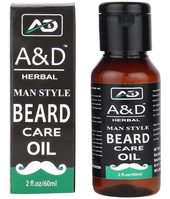 A & D HERBAL - 60mL Removes Roughness Beard Oil ( Pack of 1 )