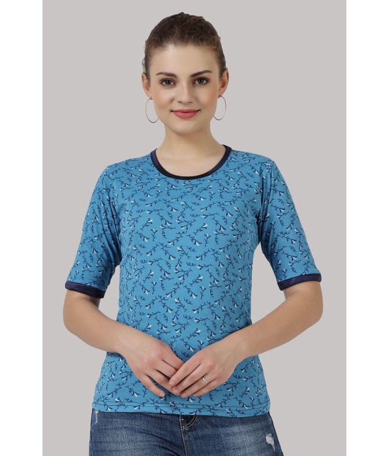 Affair - Blue Cotton Blend Women's Regular Top ( Pack of 1 ) - None