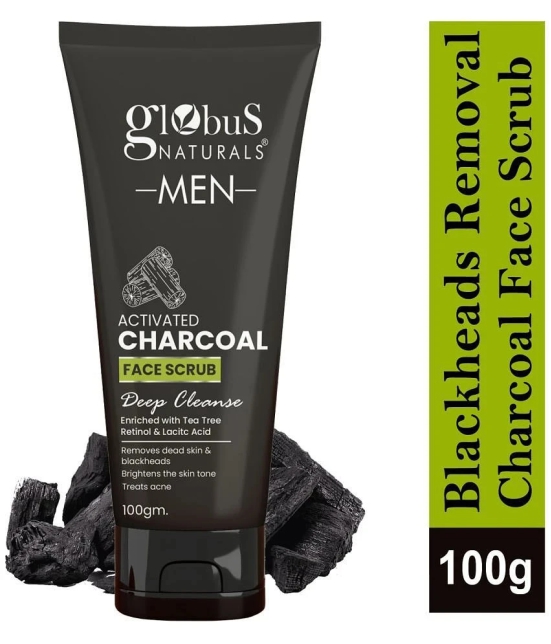 Globus Naturals Activated Charcoal Face Scrub for Men, 100gm