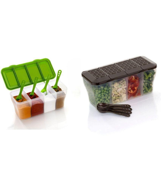 Analog Kitchenware Dal/Masala/Vegetable Plastic Multicolor Pickle Container ( Set of 2 ) - Multicolor