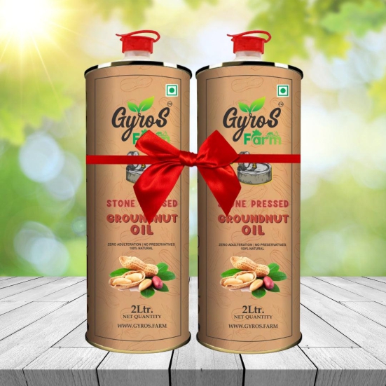 Stone Cold Pressed Groundnut Oil Combo | 2L + 2L | zero Adulteration | Sieve Filtered-2 Liter + 2 Liter